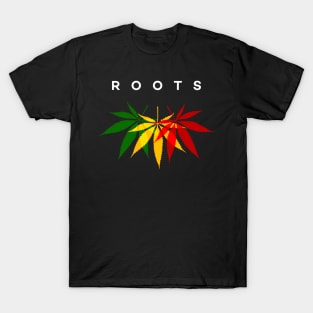 Minimalist Roots Rasta Color Leaves Reggae T-Shirt